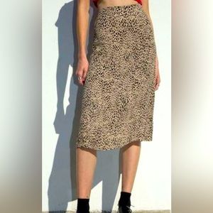 Brandy Melville Leopard Midi Skirt